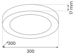 Plafoniera LED EVORA, 24W, 230V, 3000/4000/6000K, Ø 30 cm, bianca