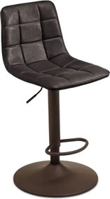 Sgabello girevole in ecopelle Marrone e struttura in metallo Arca 2 pezzi