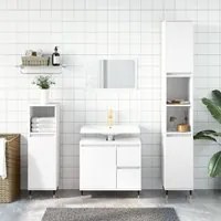 Set Mobili da Bagno 3 pz Bianco in Legno Multistrato 3190213