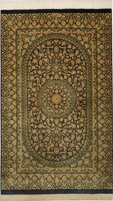 Ghom Tappeto 120x80 Blu (Iran) Annodato A Mano