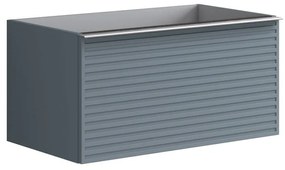 Mobile da bagno sotto lavabo Pixel stripes indaco e maniglia alluminio brillante laccato opaco L 80 x H 40 x P 45.5 cm 1 cassetto, lavabo non incluso