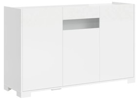 Madia e Credenza alta con Porta TV Riflesso bianco lucido e cashmere, Bianco Lucido / Madia / 3