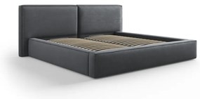 Letto matrimoniale imbottito grigio scuro con contenitore e rete inclusi 180x200 cm Arendal - Cosmopolitan Design