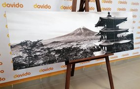 Stampa su tela – Monumento Pagoda Chureito in bianco e nero