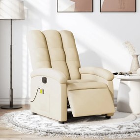 Poltrona Reclinabile Massaggiante Elettrica Crema İn Tessuto /