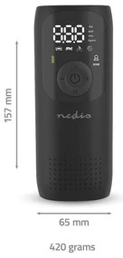 Nedis PAAC10BK - Compressore tascabile digitale 4000 mAh 5V
