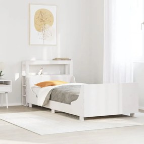 Giroletto Senza Materasso Bianco 100x200 Cm Legno Massello Pino /