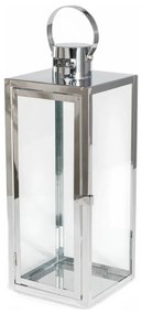 Lanterna decorativa 49 cm in cromo lucido