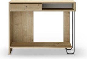 Consolle con piano in rovere decorato in colore naturale 35x100 cm Saturne - Marckeric