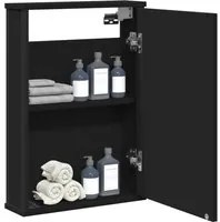 Mobile da Bagno con Specchio Nero 42x12x60 cm Legno Multistrato 842431