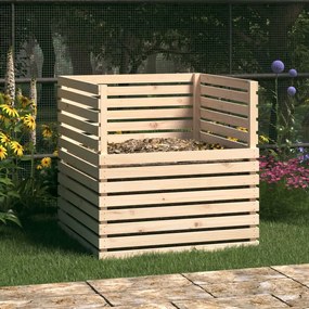 Compostiera 100x100x102 Cm İn Legno Massello Di Pino /