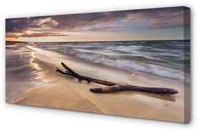 Quadro su tela Danasci al tramonto del mare Beach 100x50 cm