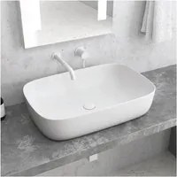 Lavabo da appoggio bianco opaco milos