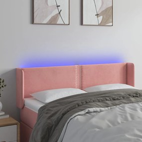 Testiera A Led Rosa 147x16x78/88 Cm İn Velluto /
