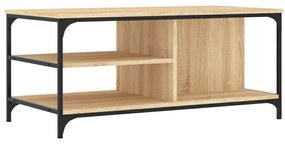 Tavolino da salotto rovere sonoma 100x50x45cm legno multistrato