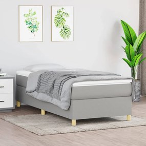 Giroletto Senza Materasso Grigio Chiaro 90x190 Cm Tessuto /