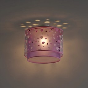 Plafoniera per bambini rosa con cuori - Harrie in Love