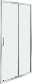 Porta doccia scorrevole L 118-122 cm x H 190 cm, per nicchia in vetro trasparente SP. 8 mm, profilo lucido cromo