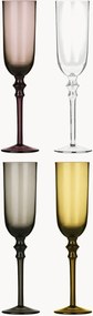 Set di 4 flute da champagne in vetro Tessa