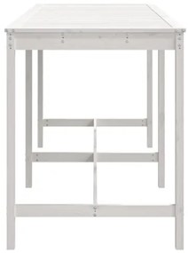 Tavolo da Giardino Bianco 203,5x90x110cm Legno Massello di Pino