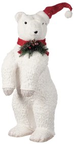 Figura natalizia bianco orso polare in poliestere H 78 cm