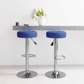 Sgabelli Da Bar 2 Pz Blu İn Tessuto /