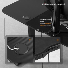 Scrivania Regolabile in Altezza Diablo X-Tensio 1600 Nero
