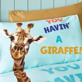 Biancheria da letto per bambini turchese per letto singolo 135x200 cm Havin A Giraffe – Catherine Lansfield