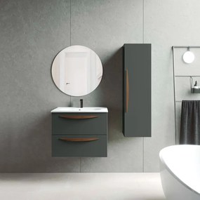 Mobile da bagno sospeso sotto lavabo L 59.5 x H 55 x P 45 cm grigio laccato opaco, 2 cassetti VISOBATH Arco