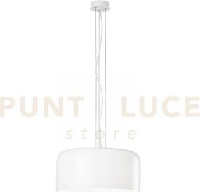 Lampadario a sospensione gibus bianca 1 luce attacco e27 40x40x150c...