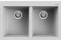 Lavello QUADRA 350 79x50 2 vasche ALUMINIUM 79