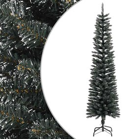 Albero Di Natale Artificiale Sottile Con Base Verde 180 Cm Pvc /