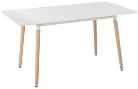 Tavolo da pranzo estensibile bianco e legno chiaro 120/150 x 80 cm MIRABEL Beliani