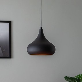 Opviq Saglam 3774 lampada a sospensione a 1 luce Ø30cm nero/oro