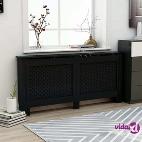 vidaXL Copertura per Radiatore Nera 172x19x81 cm in MDF