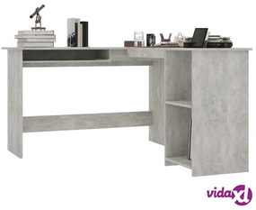 vidaXL Scrivania Angolare a L Grigio Cemento 120x140x75cm Multistrato