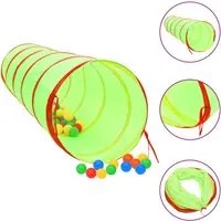 Tunnel da Gioco per Bambini 250 Palline Verde 175 cm Poliestere