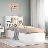 Letto senza Materasso Bianco 90x190 cm in Legno Massello Pino 3323516