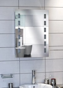 Specchio contenitore bagno 70x50 LED doppio nascosto KAM-1394 - KAMALU