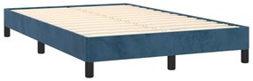 Letto a Molle Materasso e LED Blu Scuro 120x190 cm in Velluto