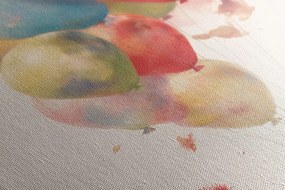 Quadro su tela – Elefante sognante con palloncini