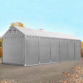 TOOLPORT 4x12 m tenda capannone, altezza 2,6m, PVC 800, telaio perimetrale, grigio, con statica (sottofondo in terra) - (537630)