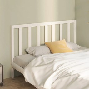 Testiera Per Letto Bianca 166x4x100cm İn Legno Massello Di Pino /