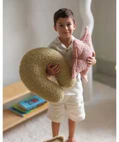 Cuscino per divano da bambini rosa con rivestimento in bouclé Star – Wigiwama
