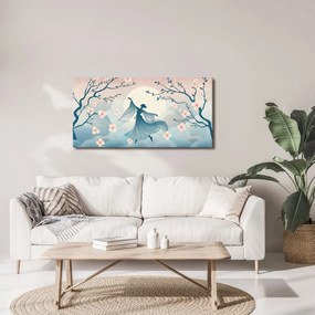 Quadro su tela – Sagoma di ballerina tra i ciliegi in fiore