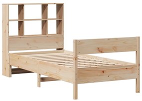 Letto libreria senza materasso 90x190 cm legno massello pino