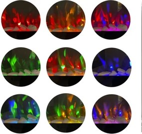 Camino elettrico caminetto da parete DALLAS L127 x P 11 x H50