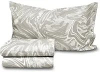 Completo letto 1 piazza e mezza marmo sabbia SmartDecoHome