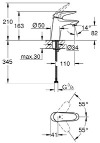 GROHE 23715003 - Miscelatore lavabo EUROSTYLE, misura S, cromo lucido