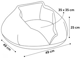 Flamingo cuccia per gatti zupo 49x49x25 cm rotonda grigia e crema